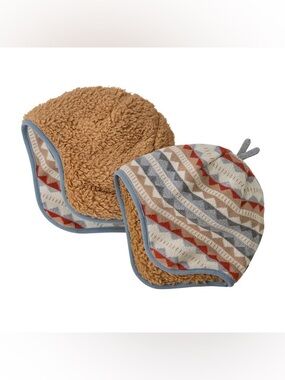 Patagonia Baby Reversible Beanie Sweater Knit Cream Tan Brown Fuzzy Fleece